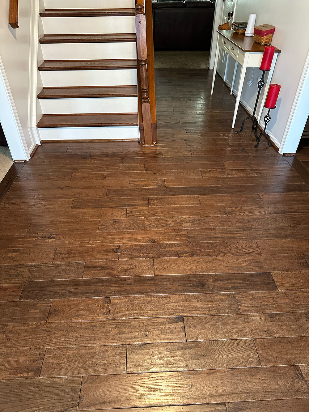 Foyer with hardwood flooring