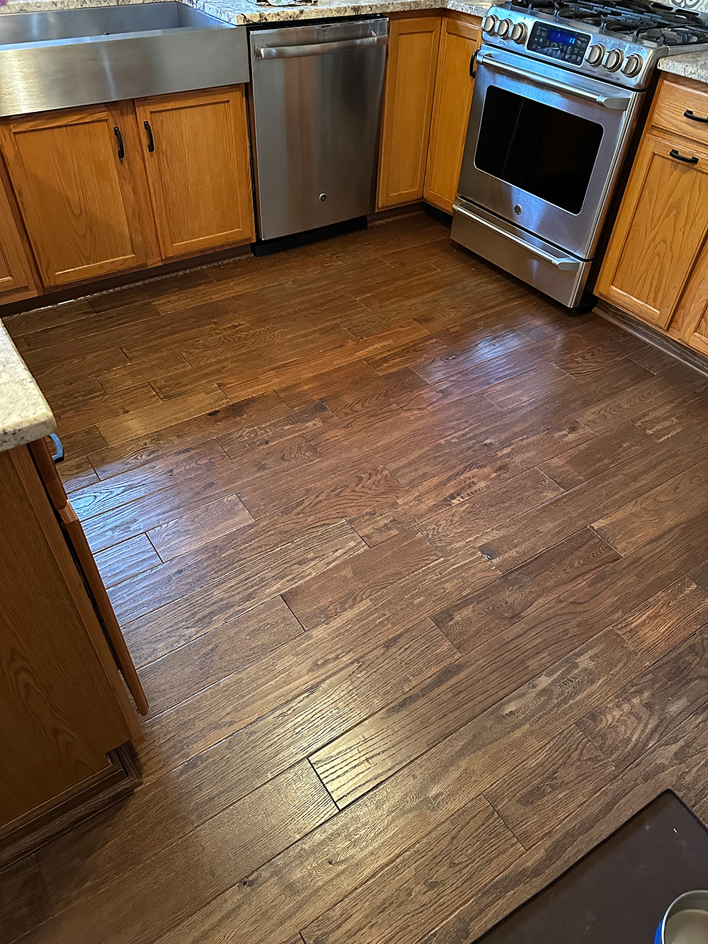 Kitchen with hardwood