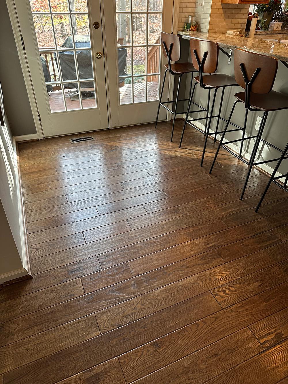 Kitchen with hardwood