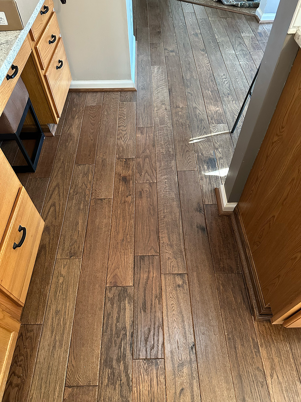 Kitchen with hardwood flooring