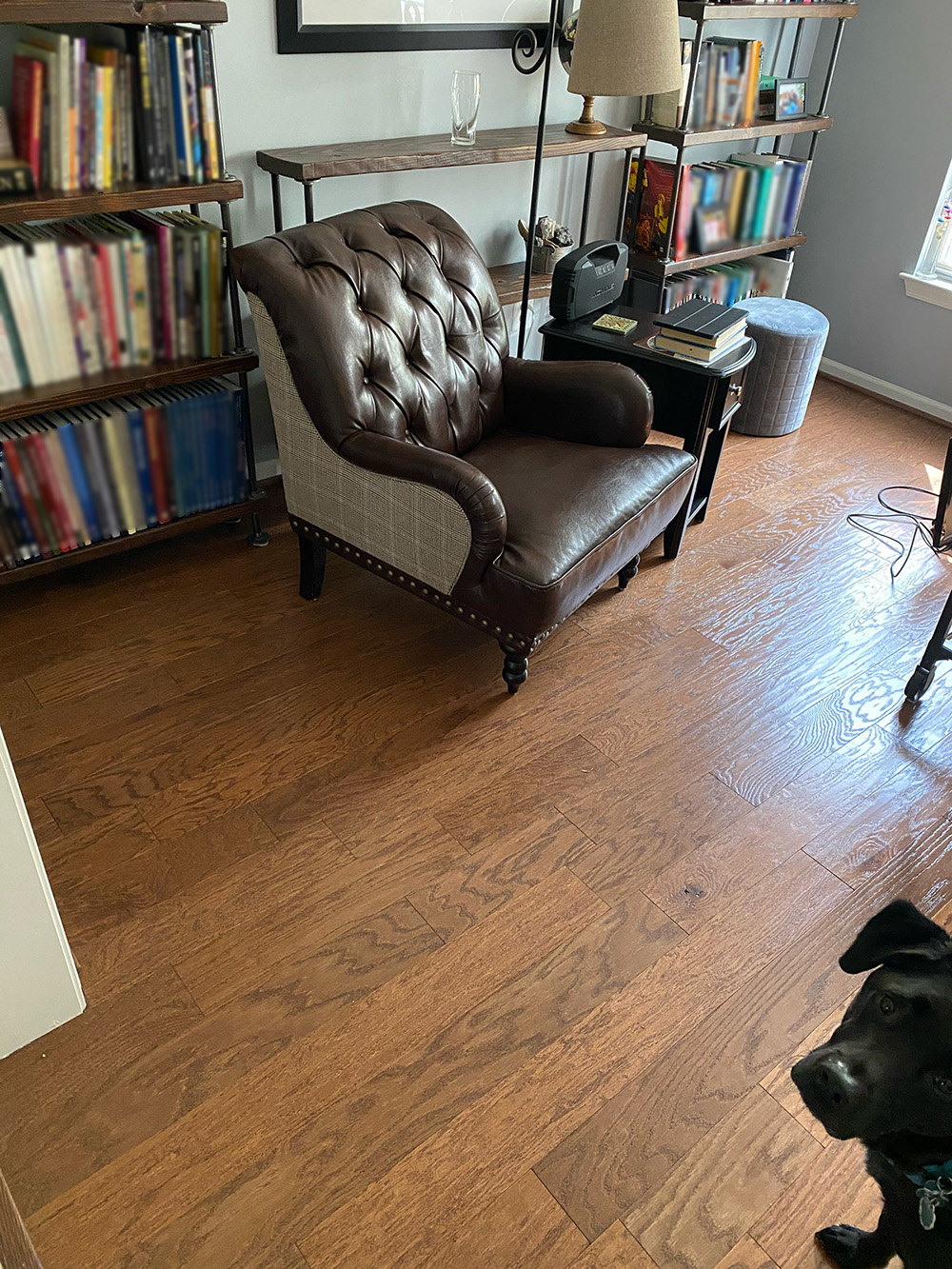 Office floor with hardwood and furniture