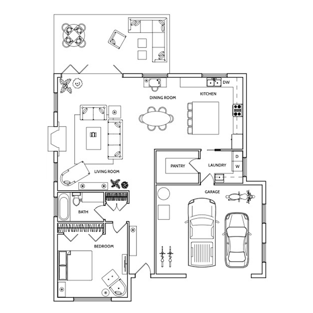 312 Emerson furnished floor plan close up