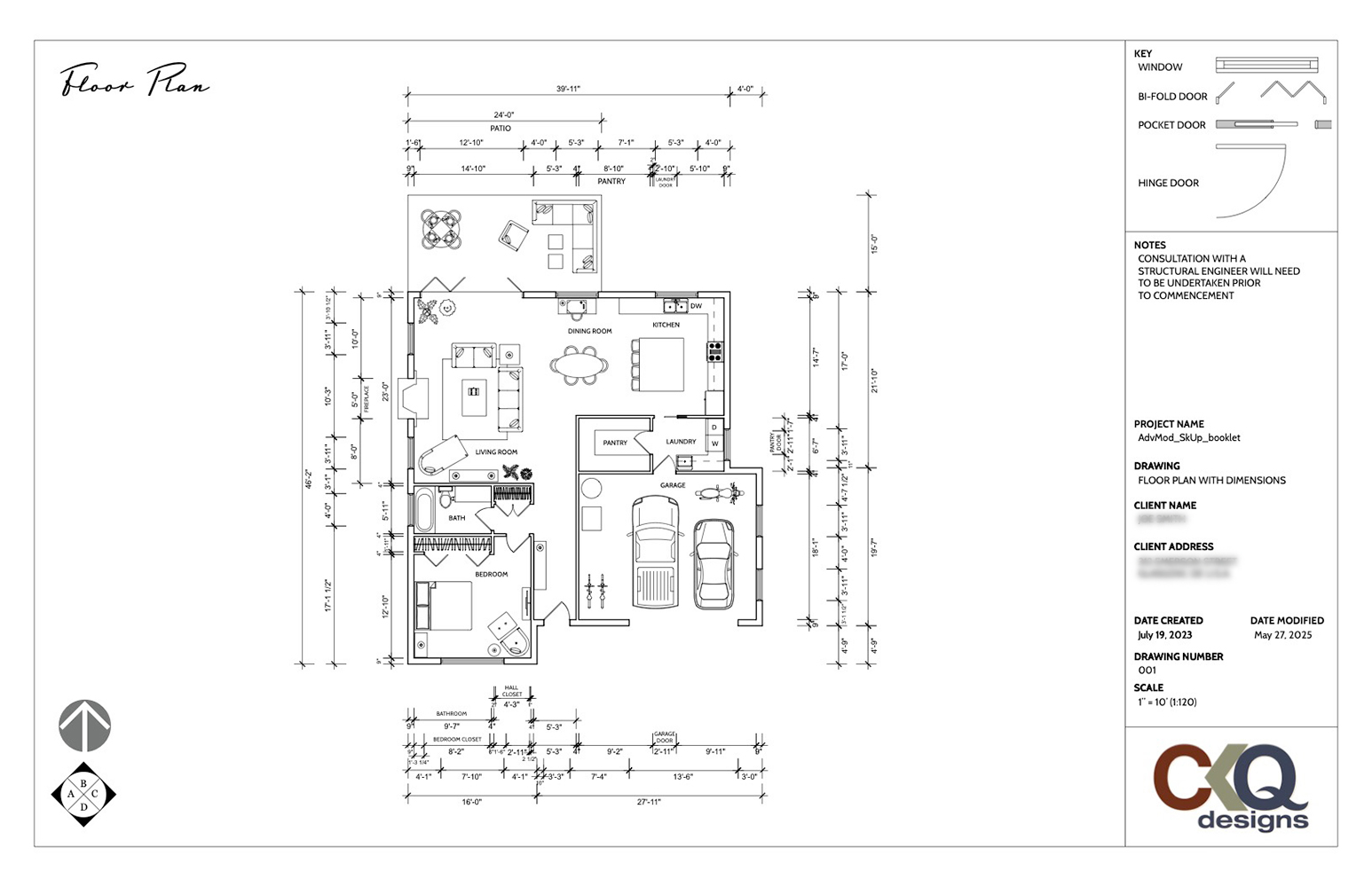 312 Emerson floor plan with dimensions