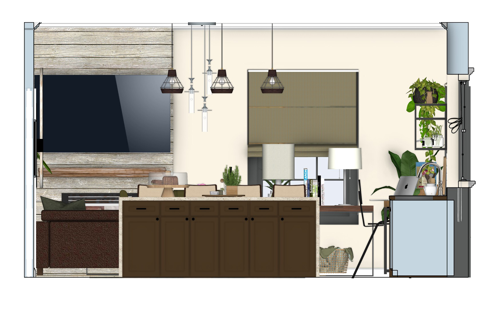 Emerson kitchen facing West into the family room