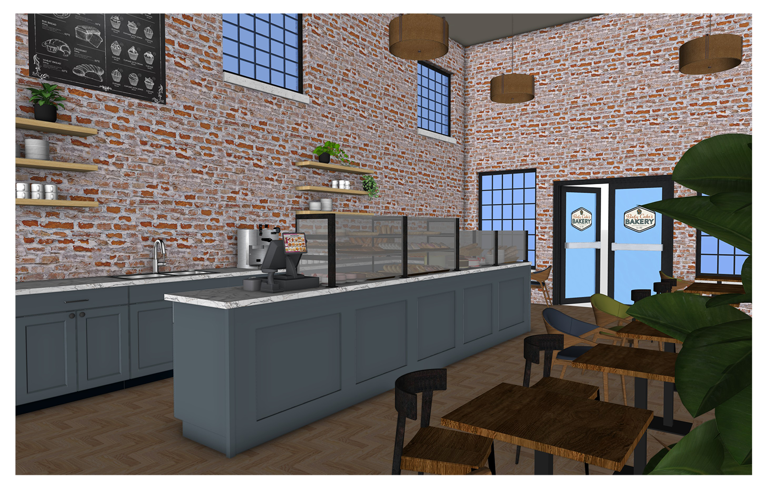 Baby Cake's Bakery Room Perspective from the back of the bakery