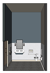 Baby Cake's Bakery bathroom facing West