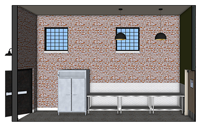 Baby Cake's Bakery kitchen facing East