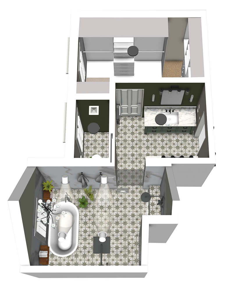Master Bath 3D facing East